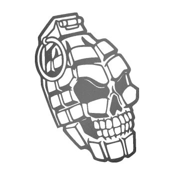 Samolepicí dekorace na vozidlo Lebka 055 pravá granát (41 - grafitová metalíza) SAMOLEPKA NA AUTO, NÁLEPKA, FÓLIE, POLEP, TUNING, VLASTNÍ TEXT, TISK, AUTOSAMOLEPKY.cz, POLEPY, OBRÁZEK, LOGO, 3D STICKERS