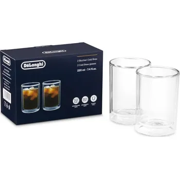 Sklenice De'Longhi Dvoustěnné sklenice na Cold Brew, 220 ml, sada 2 ks DLSC324