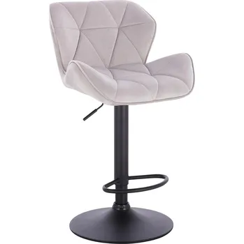 Barová židle Barová židle Horten velur na černém talíři - světle šedá