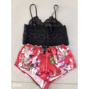 Dámské pyžamo Love by love Dámské pyžamo souprava krajka černá, L-XL