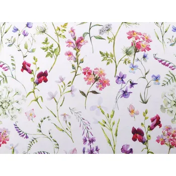 Stoklasa Loneta dekorační látka luční kvítí bílá 1,6/1 m