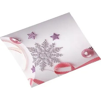 Dárková taška Anděl Krabička skládací dárková S 16 x 11 cm s glitry vločka