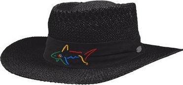 Greg Norman klobouk Straw Black slaměný černý