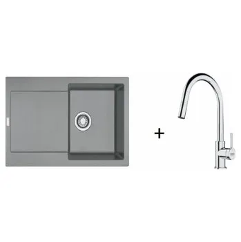 Granitový dřez Franke SET G258 - MRG 611 šedý kámen + FS 3229.031 + ZÁRUKA 5 LET ZDARMA