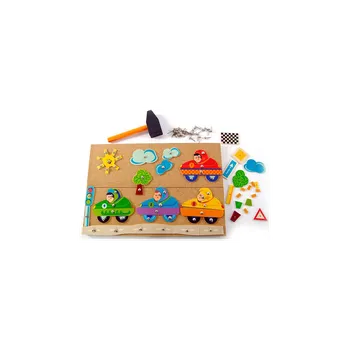 kreativní sada Zatloukačka s korkovou podložkou a s kladívkem AUTA - HESS