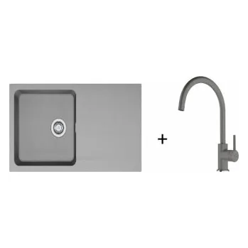 Kuchyňský dřez Franke SET T120 - Orion OID 611 Tectonite Šedá + FC 6018 LINA Bez sprchy Fragranit Šedý kámen + ZÁRUKA 5 LET ZDARMA