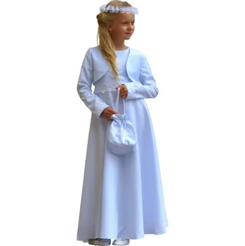 Bolerko Dívčí saténové bolerko bílé MK51 (BIA - 053)