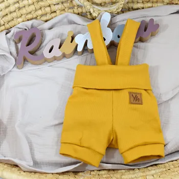 Yháček Kraťasy s traky a vysokým pasem Yháček, Mustard Velikost: 62