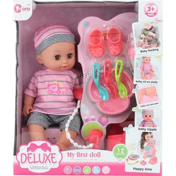Panenka Panenka miminko 28cm pije čůrá set s nočníkem a doplňky na baterie Zvuk