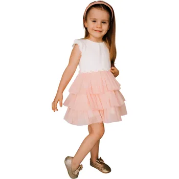 Dívčí šaty Dívčí šaty s tylem bílo růžové Jomar 865