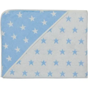 Dětská osuška s kapucí ORGANIC STARS, modrá, Framsohn