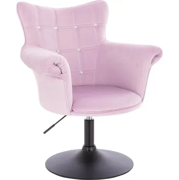 Otočné křeslo Nuuk velur na černém talíři - fialový vřes