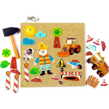 kreativní sada Zatloukačka s korkovou podložkou a s kladívkem NA STAVBĚ - HESS