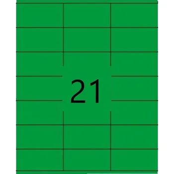 Speciální papír Samolepící etikety 70x42,4mm, zelené, 100 listů, A4