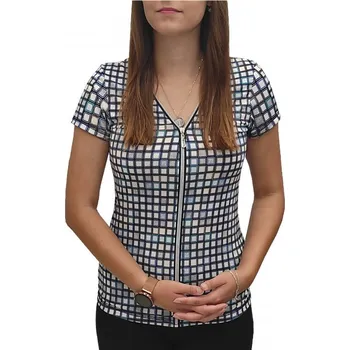 Dámská halenka Halenka Ardewo modré kostky zip Velikosti Ardewo: S