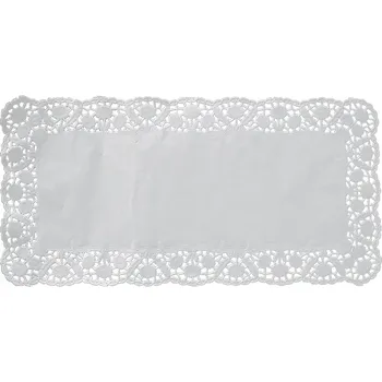 Obal na kolo Dekorativní krajka hranatá bílá 46x36 cm 100 ks