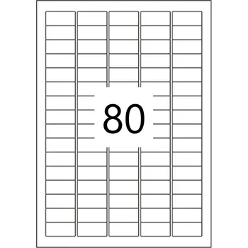 Speciální papír Samolepící etikety snímatelné 35,6x16,9mm, 100 listů, A4