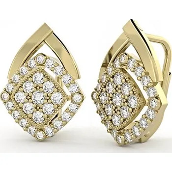 Náušnice Zlaté náušnice KOSTKA se zirkony 6630348.2620