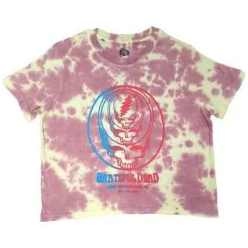 Merch The Grateful Dead: Grateful Dead Ladies Crop Top: Concentric Skulls (wash Collection) (xx-large) XXL