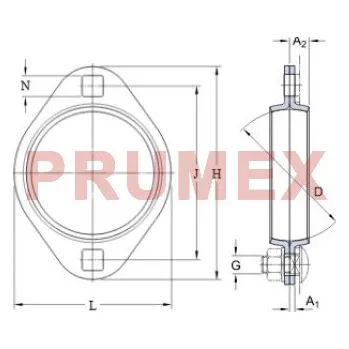 SKF PFT 47 oválné plechové ložiskové těleso