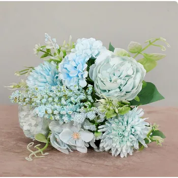 umělá květina Umělá květina - hedvábná pivoňka 33 cm Barva: modrá