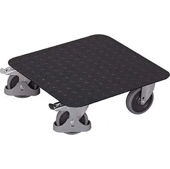 Plošinový vozík Přepravní podvozek 500 x 500 mm, nosnost 400 kg, rýhovaný plech, barva antracit RAL7016