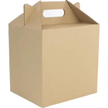 Jednorázové nádobí Think`n green Odnosný kartonový box s úchytem kraft TnG 190/230/230 50ks