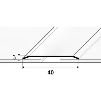 přechodová lišta Küberit NEREZ Přechodový profil 40 mm, tl. 1,2 mm, plochý - nevrtaný Barva dekoru: NEREZ kartáčovaná F8G, Délka lišty: 100 cm
