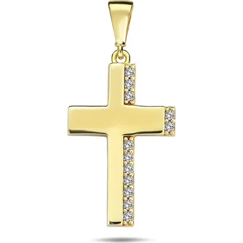 Přívěsek Lillian Vassago Zlatý přívěsek křížek zdobený zirkony LLV98-GP006Y
