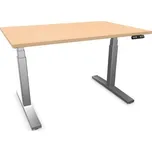 Kancelářský stůl 1200x800 mm, elektricky přestavitelná výška 580-1230 mm, deska javor / podstava šedá