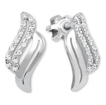 Náušnice Soliter Nádherné náušnice z bílého zlata se zirkony 239 001 00586 07 + 2 měsíce na vrácení zboží