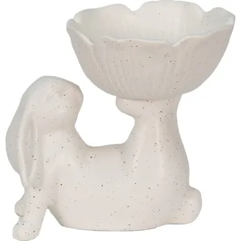 Keramická dekorační miska s králíčkem – 15x11x14 cm