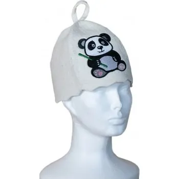 EVEI Klobouk do sauny Panda, vlna, bíla