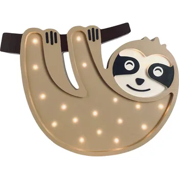 Dětské svítidlo Peekaboo Béžová dřevěná dětská LED lampa Lenochod 38 cm