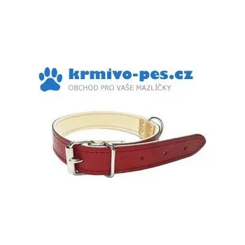 Obojek pro psa Obojek na psa kožený 50cm/24mm červený