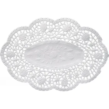 Obal na kolo Dekorativní krajka oválná bílá 18x13 cm 500 ks