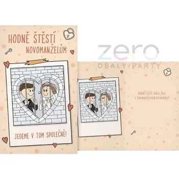 Přání s textem svatební + obálka - vězení