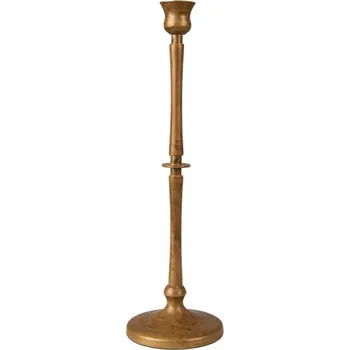 Svícen Mosazný antik kovový svícen Pippin na úzkou svíčku – 10x35 cm