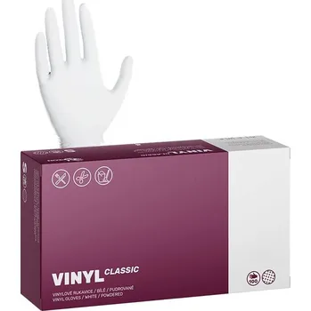 Rukavice Rukavice vynil L/100 bílé pudrované