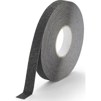 Lepicí páska Černá korundová protiskluzová páska FLOMA Extra Super - 18,3 m x 2,5 cm a tloušťka 1 mm