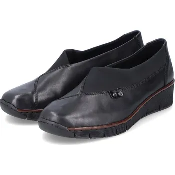 Dámské polobotky Dámské kožené polobotky 53763-00 Rieker černé Barva: schwarz, Velikost: 37