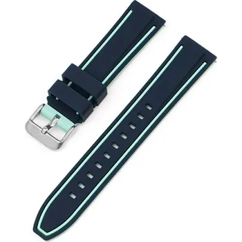 Příslušenství k chytrým hodinkám eses Silikonový řemínek dvoubarevný proužek - Tmavě modro mátový, 22 mm