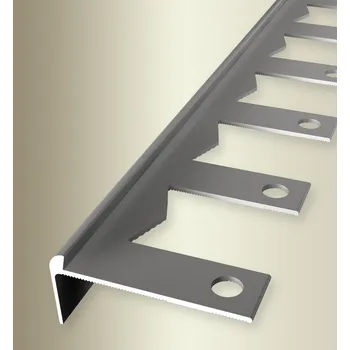 Podlahová lišta Küberit 861 EB - Ohýbací schodový jedostranný profil 4 mm | F2 Imitace nerezi 250 cm