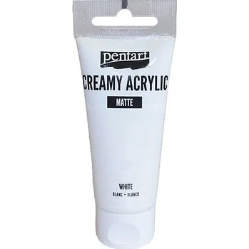 Vodová barva Krémová akrylová barva 60ml matná - bílá