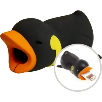 Datový kabel Ochrana / rozlišovač / dekorace na standardní nabíjecí kabel - silikon - tučňák