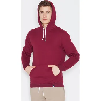 Pánská mikina Vínová bavlněná mikina s kapucí V006 Deep red Velikost: S