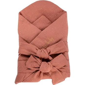 Zavinovačka ENIE BABY mušelínová zavinovačka 80x80cm Melange se zlatými puntíky