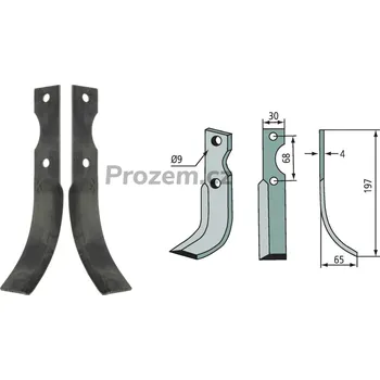 Fréza Frézovací nůž pravý pro Benassi, Grillo, BL30BL30, 68/9/197 mm