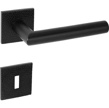 Dveřní kování TI - FAVORIT - HR 4002 5SQ T1 rozety WC, klika/klika BS - Černá matná (153)