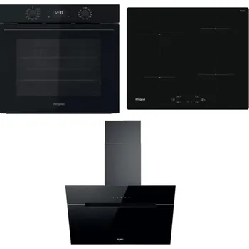 Varná deska Akční set spotřebičů WhirlpoolOMK58CU1SB + indukční deska WSQ7360NE + digestoř WHVP62FLTSK